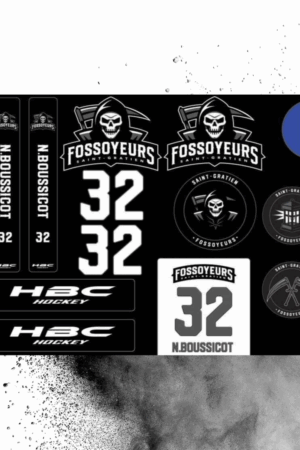 Kit Stickers HBC- Casque/Gourde custom Fossoyeurs - Noire